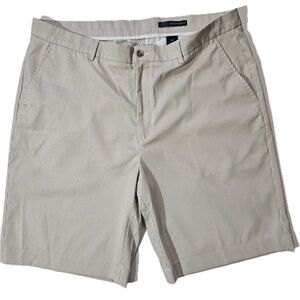 Greg Norman Shorts Mens 38 Beige Striped Chino Polyester Spandex Pockets